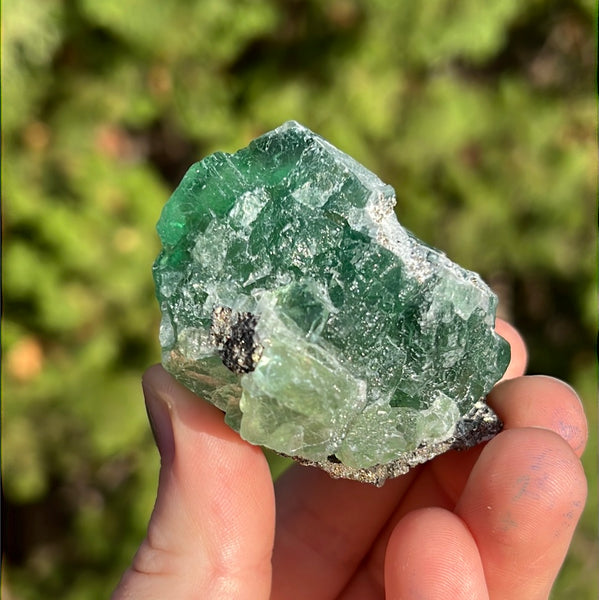 Green Fluorite with Pyrite