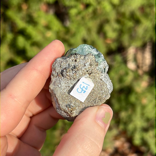 Green Fluorite with Pyrite