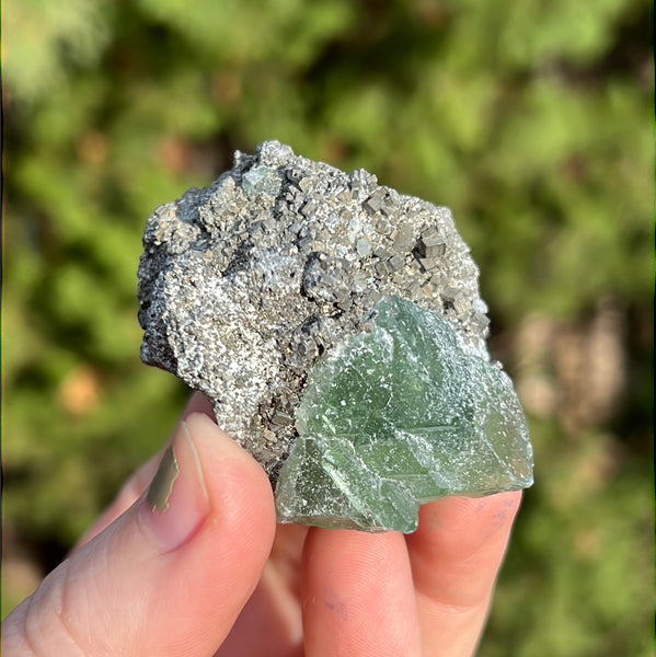 Green Fluorite with Pyrite