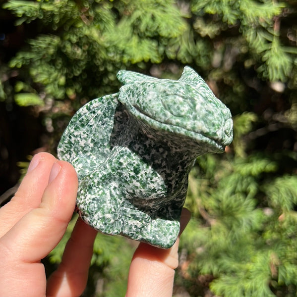 Tree Agate Toothless Carving