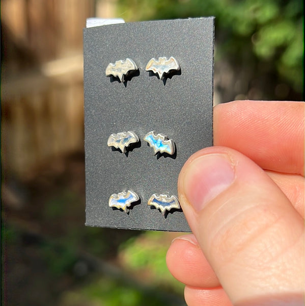 Moonstone Bat Earrings