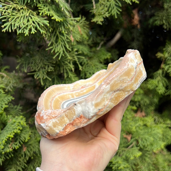 Banded Zebra/Orange Calcite Bowl