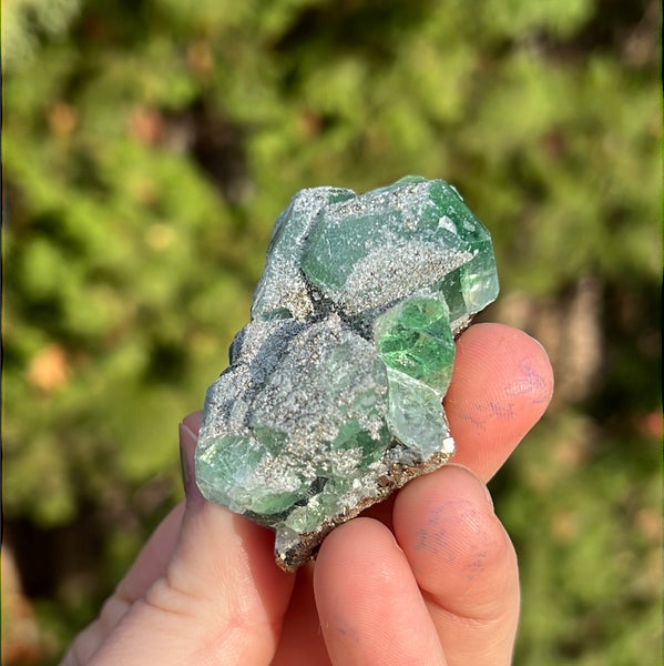 Green Fluorite with Pyrite