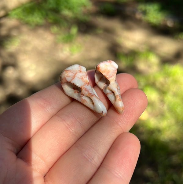 Mini Crow Skull Carvings