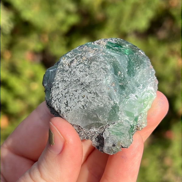 Green Fluorite with Pyrite