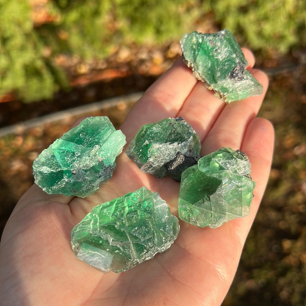 Green Fluorite with Pyrite