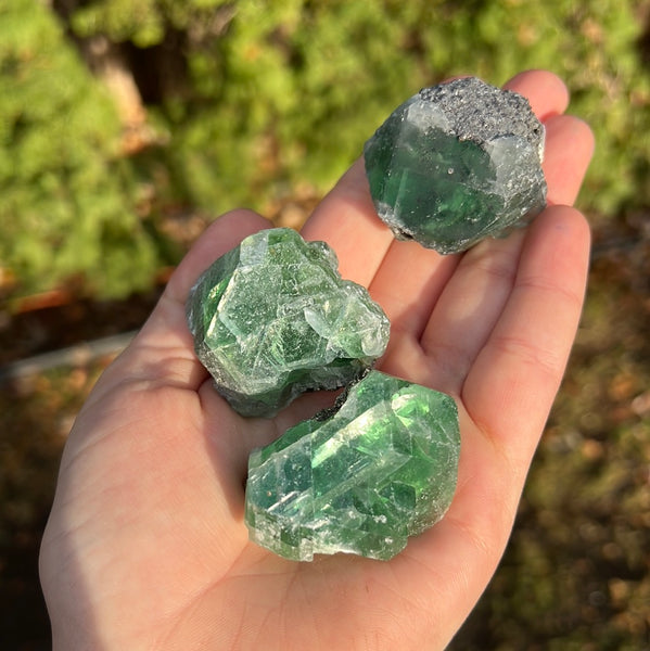 Green Fluorite with Pyrite