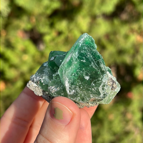 Green Fluorite with Pyrite