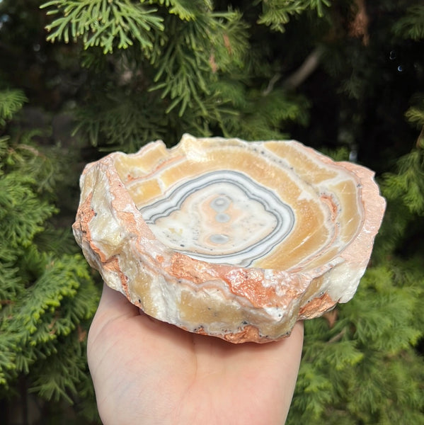 Banded Zebra/Orange Calcite Bowl