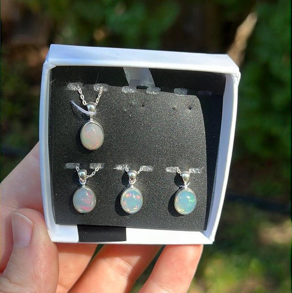 Polished Ethiopian Opal Pendant Necklace