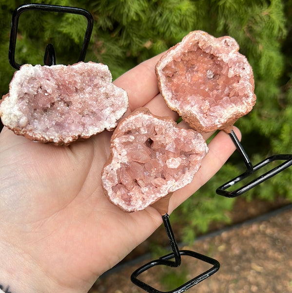 Pink Amethyst Geode on stand