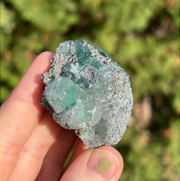 Green Fluorite with Pyrite