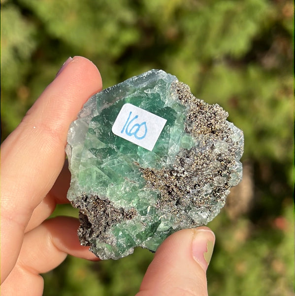 Green Fluorite with Pyrite