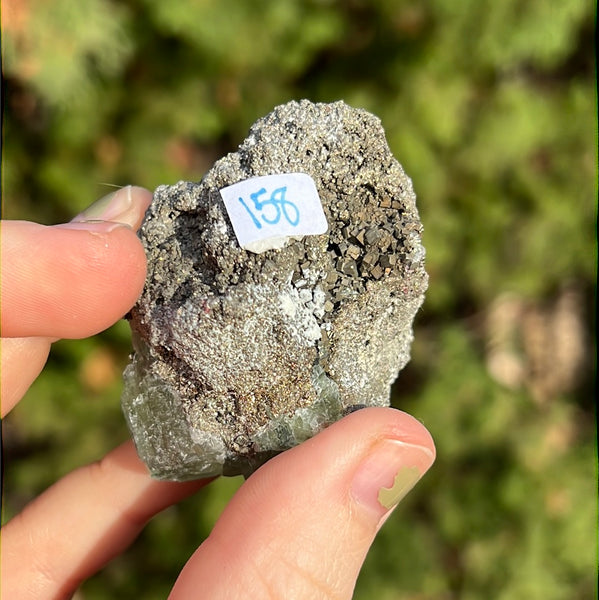 Green Fluorite with Pyrite