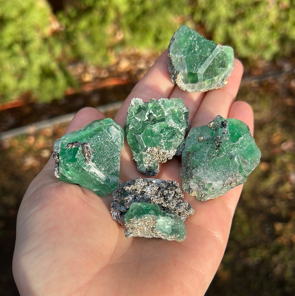 Green Fluorite with Pyrite