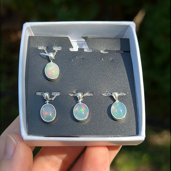 Polished Ethiopian Opal Pendant Necklace