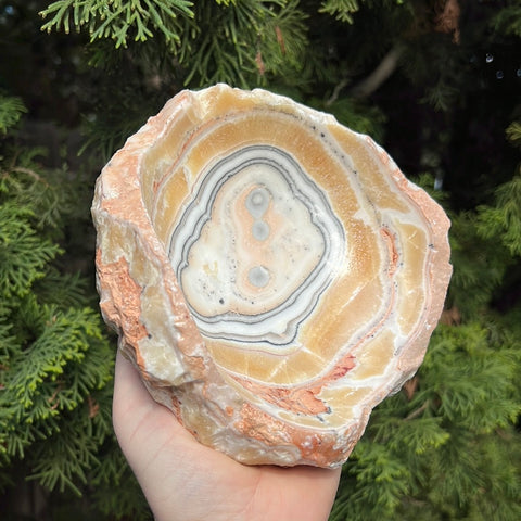 Banded Zebra/Orange Calcite Bowl