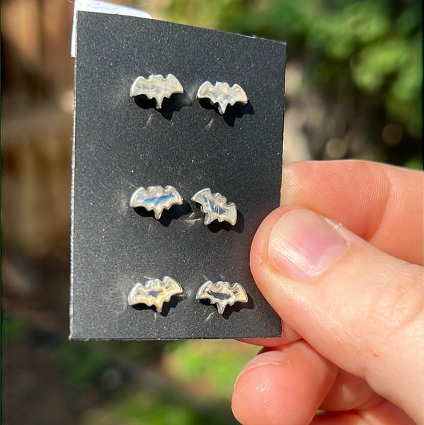 Moonstone Bat Earrings