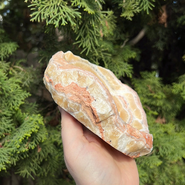 Banded Zebra/Orange Calcite Bowl