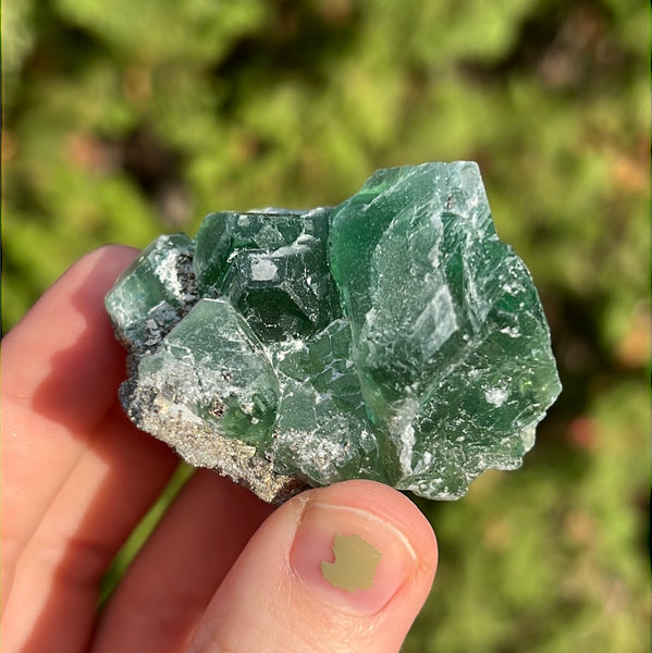 Green Fluorite with Pyrite