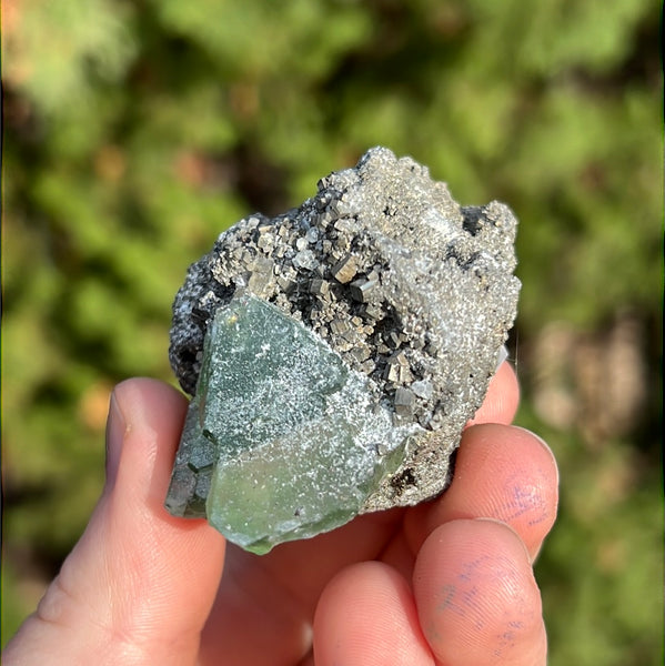 Green Fluorite with Pyrite