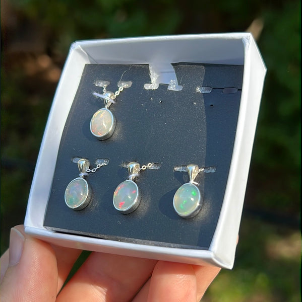 Polished Ethiopian Opal Pendant Necklace