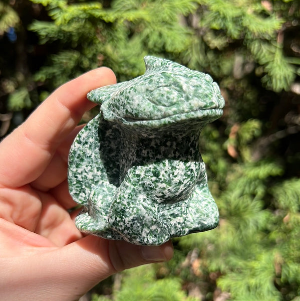 Tree Agate Toothless Carving