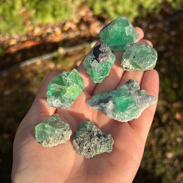 Green Fluorite with Pyrite