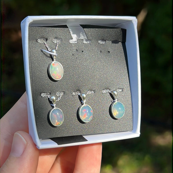 Polished Ethiopian Opal Pendant Necklace