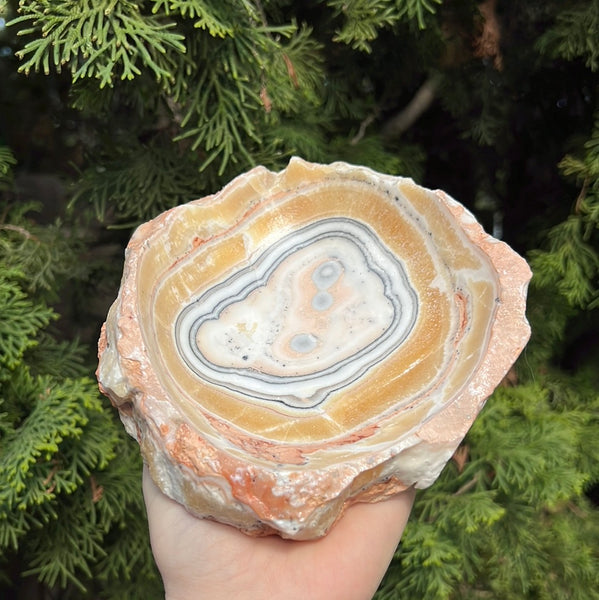 Banded Zebra/Orange Calcite Bowl