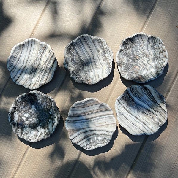 Zebra Calcite Flower Dish