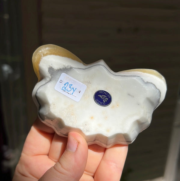 Banded Zebra/Orange Calcite Butterfly Dish