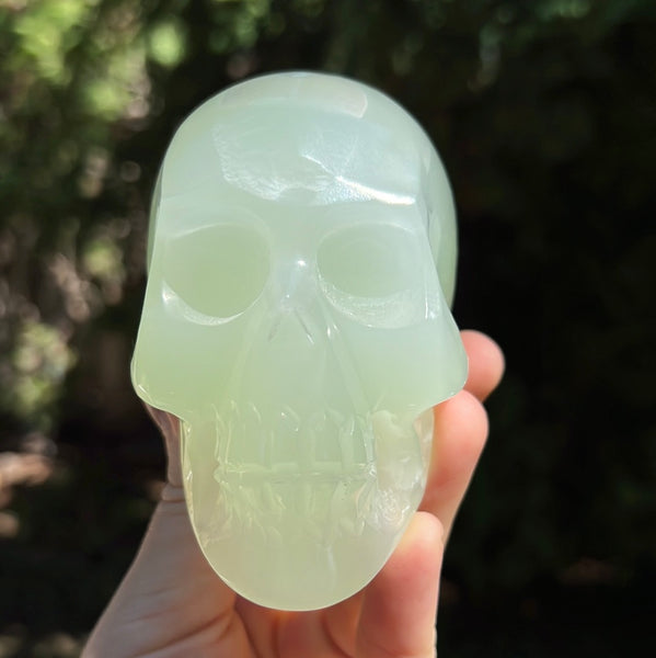 Green Calcite Skull