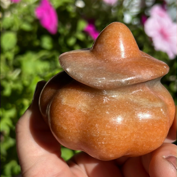 Orange Calcite Jack-O-Lantern Pumpkin