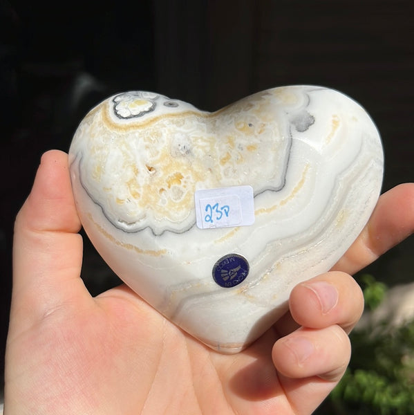 Banded Zebra/Orange Calcite Heart Dish