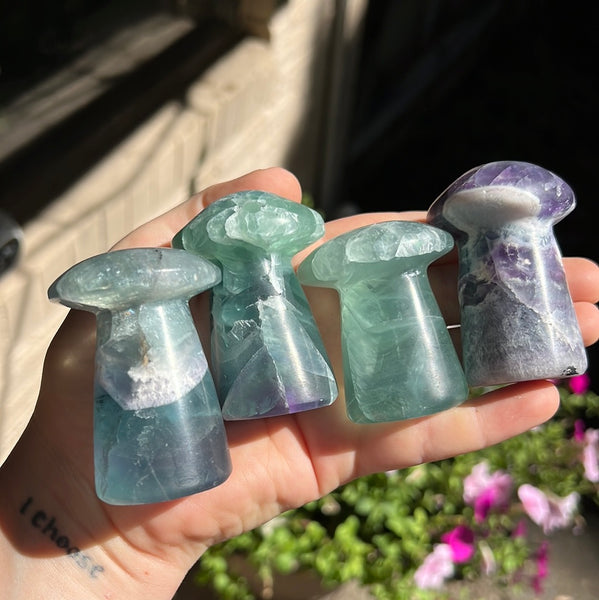 Mexican Fluorite Mushrooms (taller)