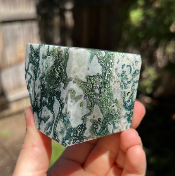 Moss Agate Cube