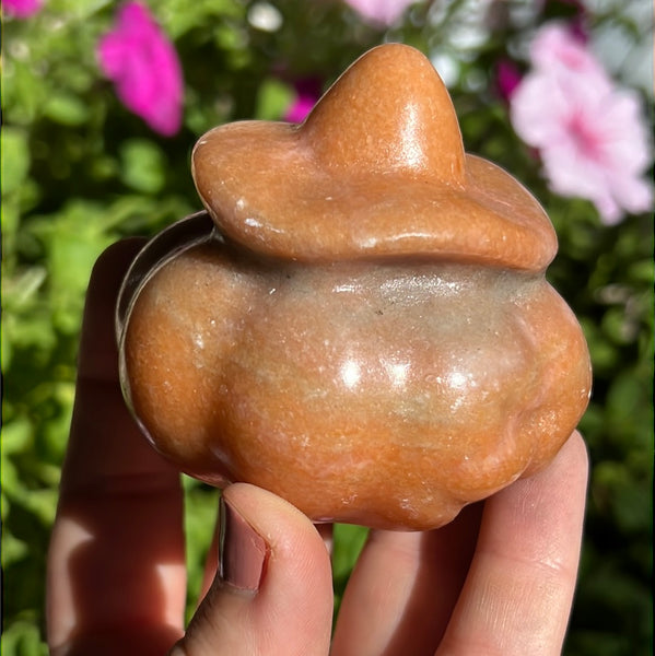 Orange Calcite Jack-O-Lantern Pumpkin