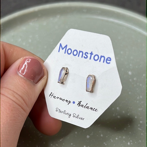 Moonstone Coffin Earring