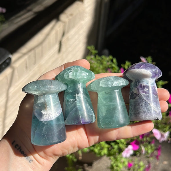 Mexican Fluorite Mushrooms (taller)