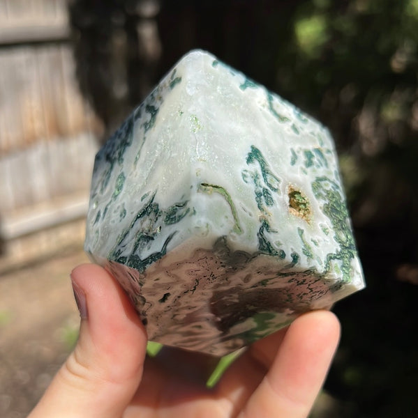 Moss Agate Cube