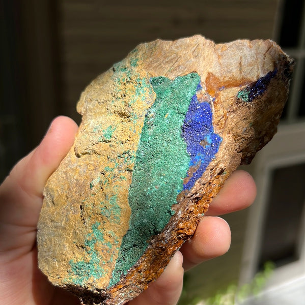 Azurite and Malachite in Matrix