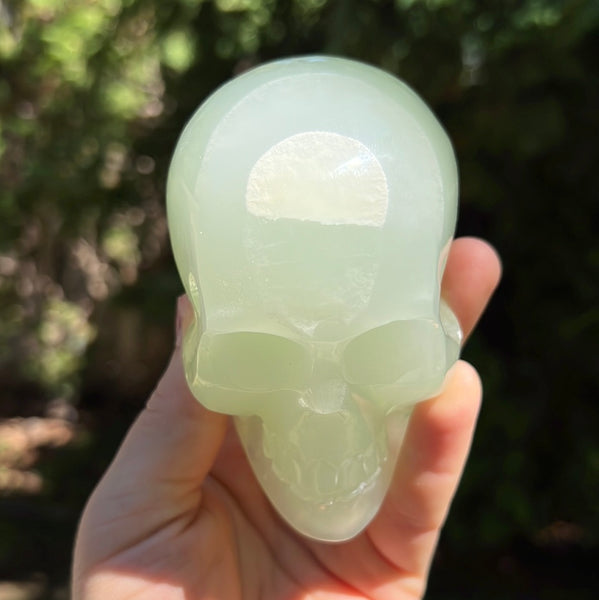 Green Calcite Skull