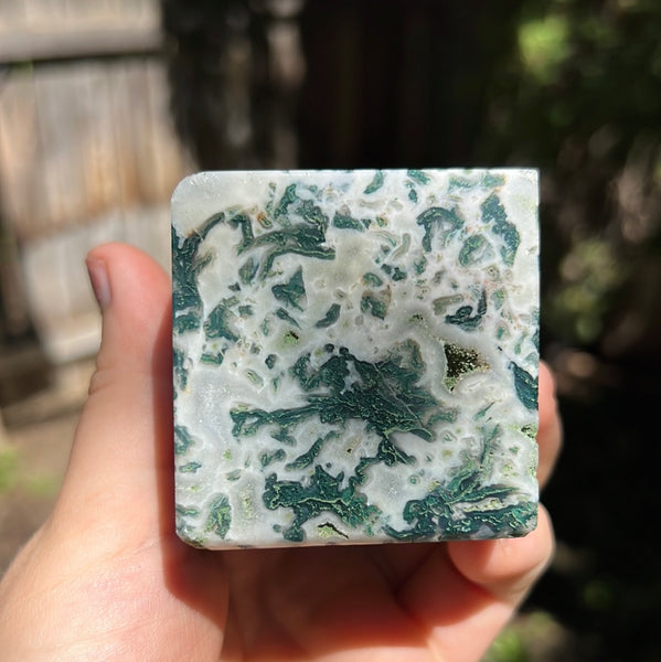 Moss Agate Cube