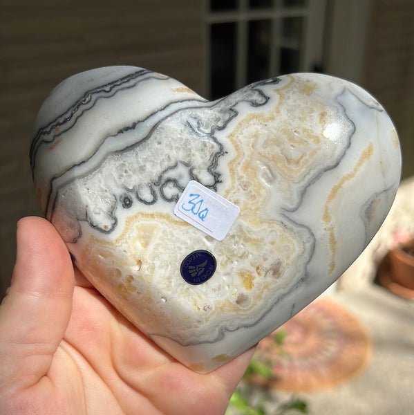 Banded Zebra/Orange Calcite Heart Dish