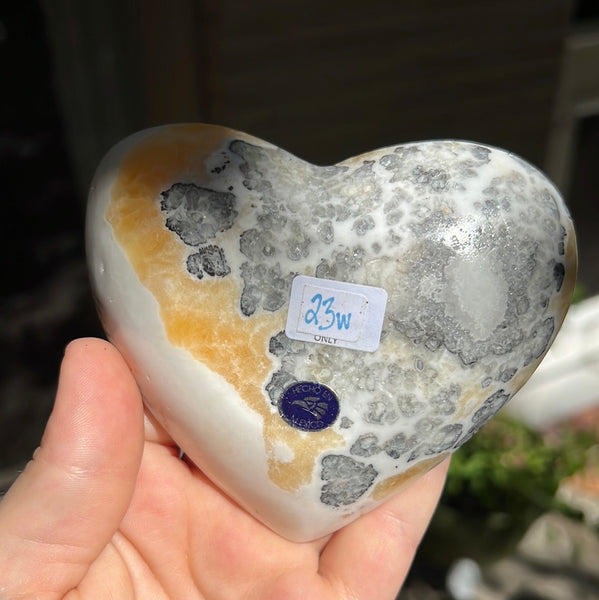 Banded Zebra/Orange Calcite Heart Dish