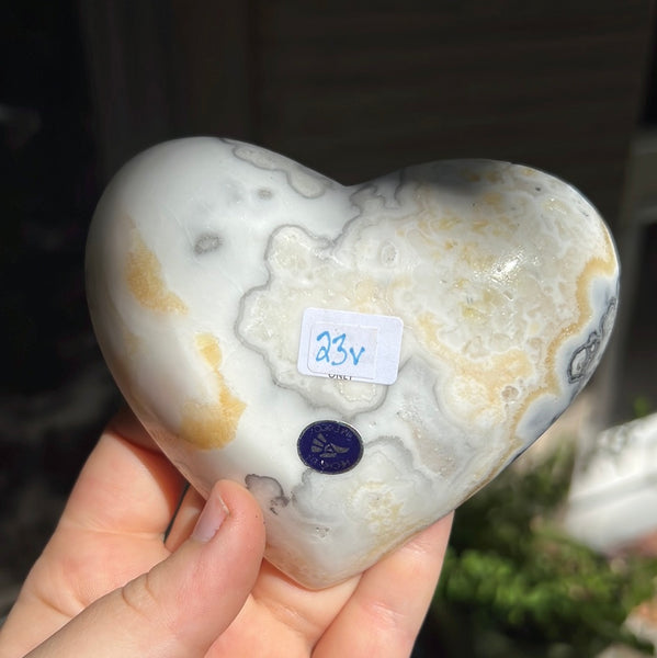 Banded Zebra/Orange Calcite Heart Dish