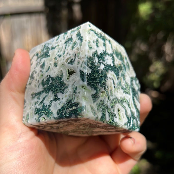 Moss Agate Cube