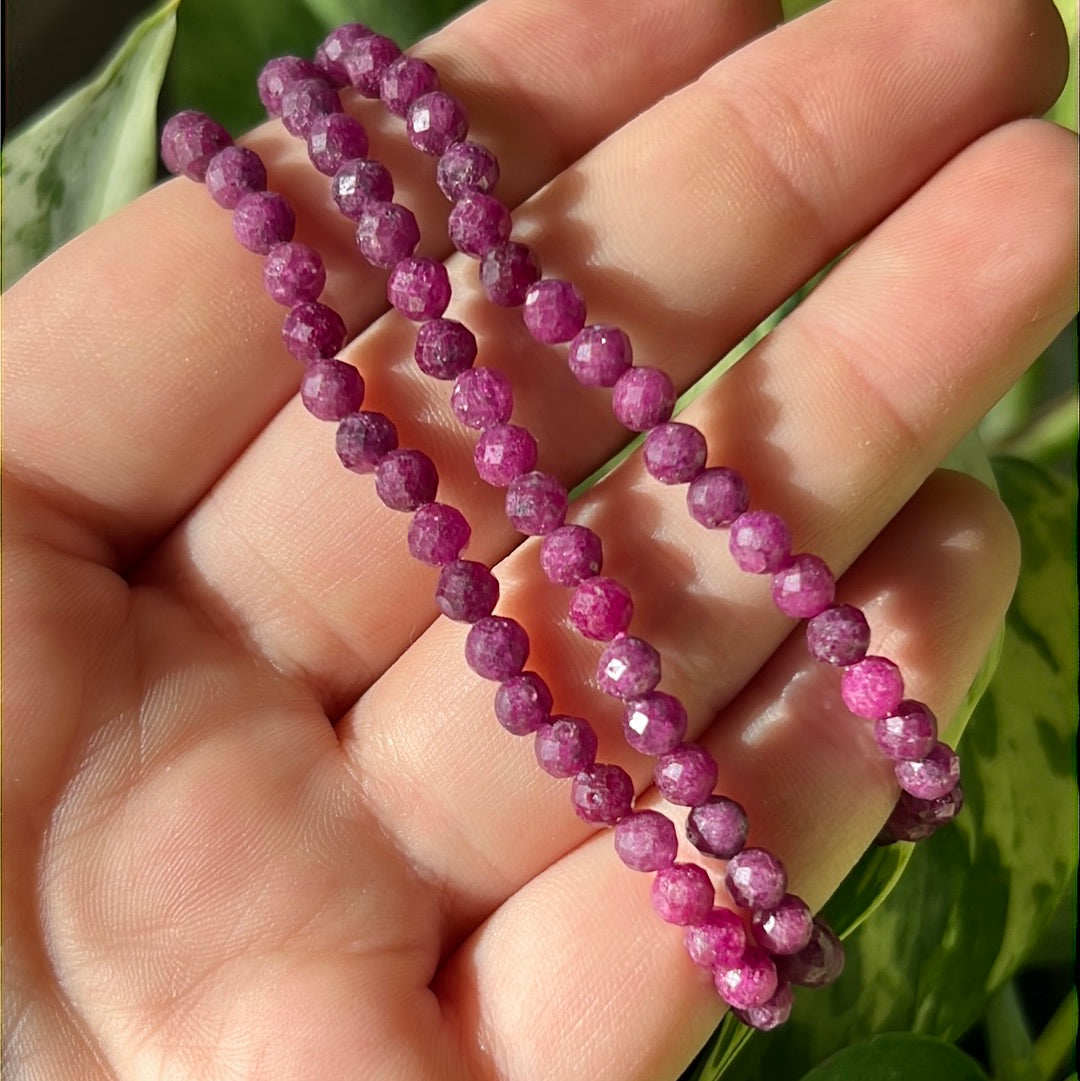 Faceted Ruby Bracelet