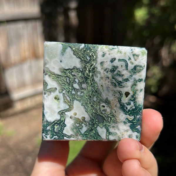 Moss Agate Cube